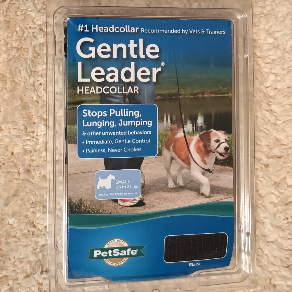 *NWT~Premier Gentle Leader No Pull Dog Headcollar, Black, Medium w/ Training DVD